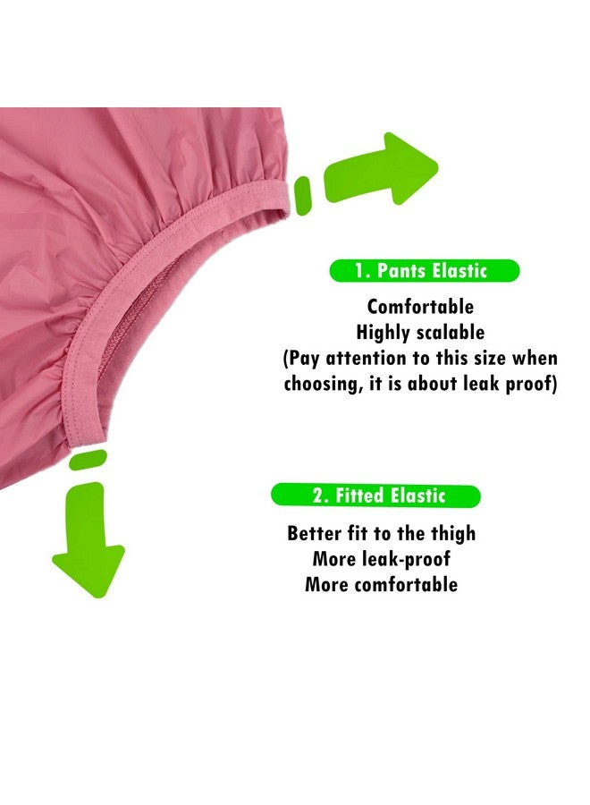 AQX Adult Leakproof Underwear for Incontinence, Washable Low Noise Reusable Adult Diaper Cover, Pink Plastic Pants Cover Unisex 2Pcs (S, Pink) - Image 3