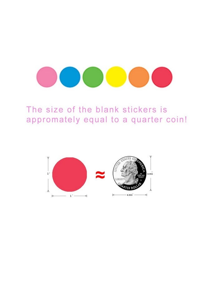Hcode 1 Inch Color Coding Label Price Stickers Garage Sale Stickers Blank Yard Sale Round Permanent Adhesive Dots Stickers 1200Pcs (6 Colors) - Image 3