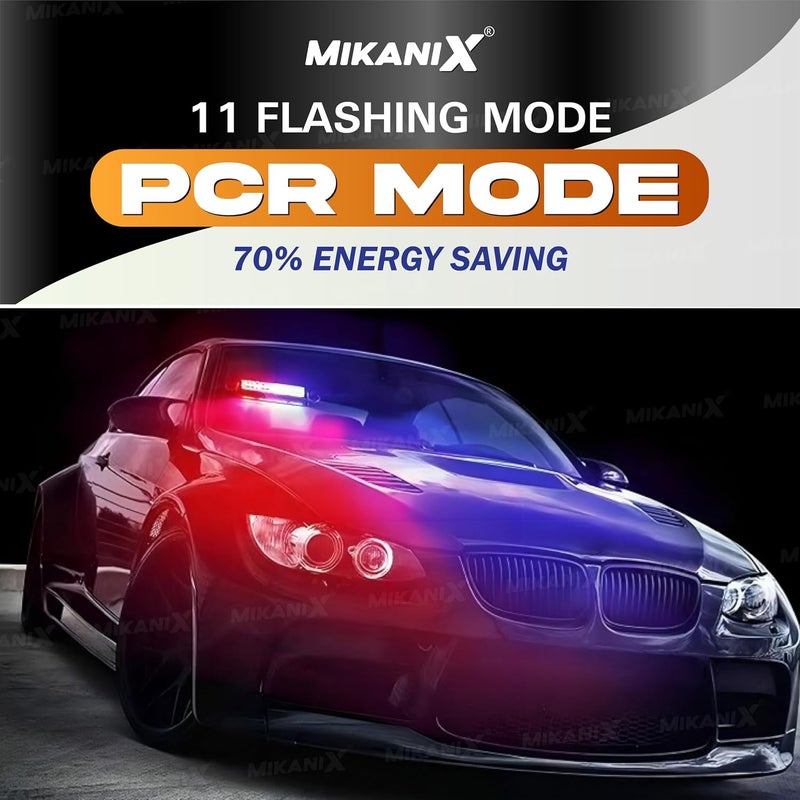 OBEROI'S TRADERS 9 LED Red & Blue Police PCR Strobe Flasher Light With 11 Flashing Mode | Warning & Emergency Lamp Light for All Cars - Image 2
