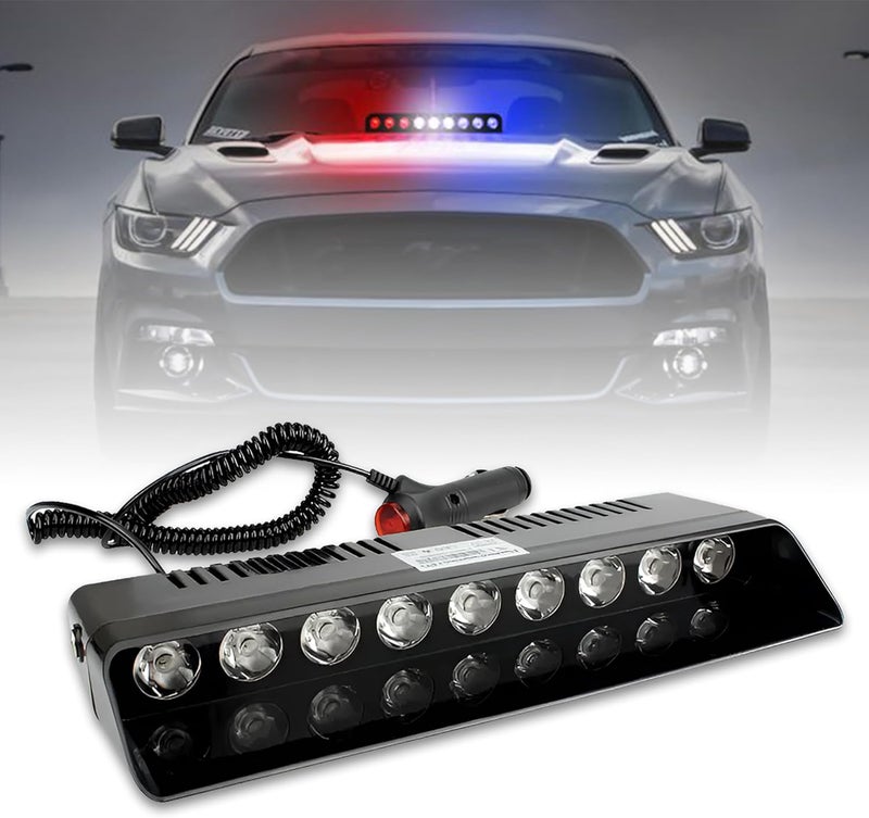 OBEROI'S TRADERS 9 LED Red & Blue Police PCR Strobe Flasher Light With 11 Flashing Mode | Warning & Emergency Lamp Light for All Cars - Image 1