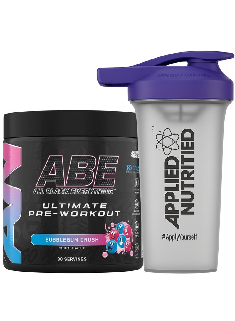 Applied Nutrition Abe Ultimate Pre-Workout Food Supplement Bubblegum Crush Flavor-30 Servings, Free Shaker - Image 1