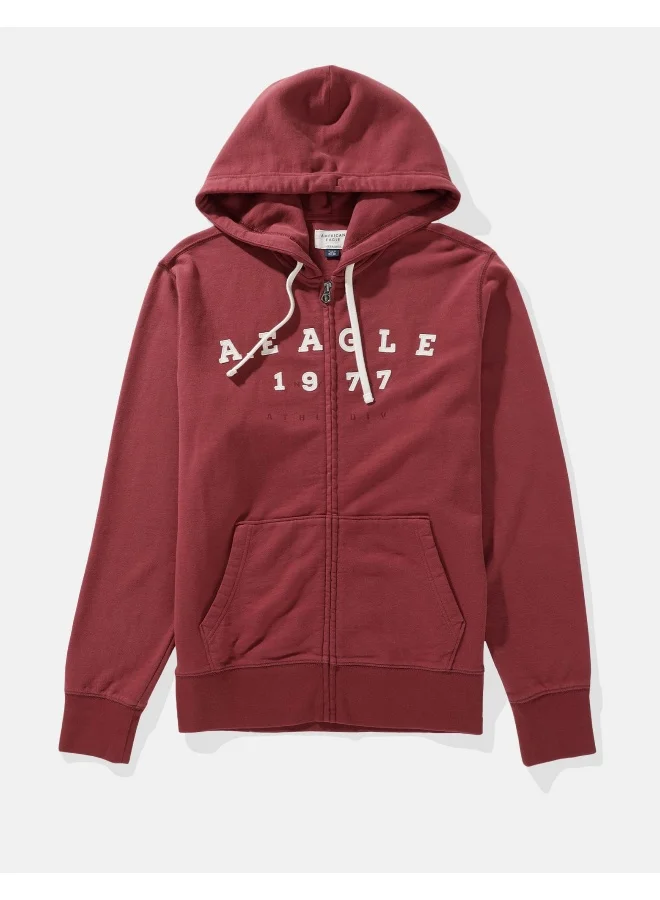 American Eagle AE Logo Graphic Zip-Up Hoodie