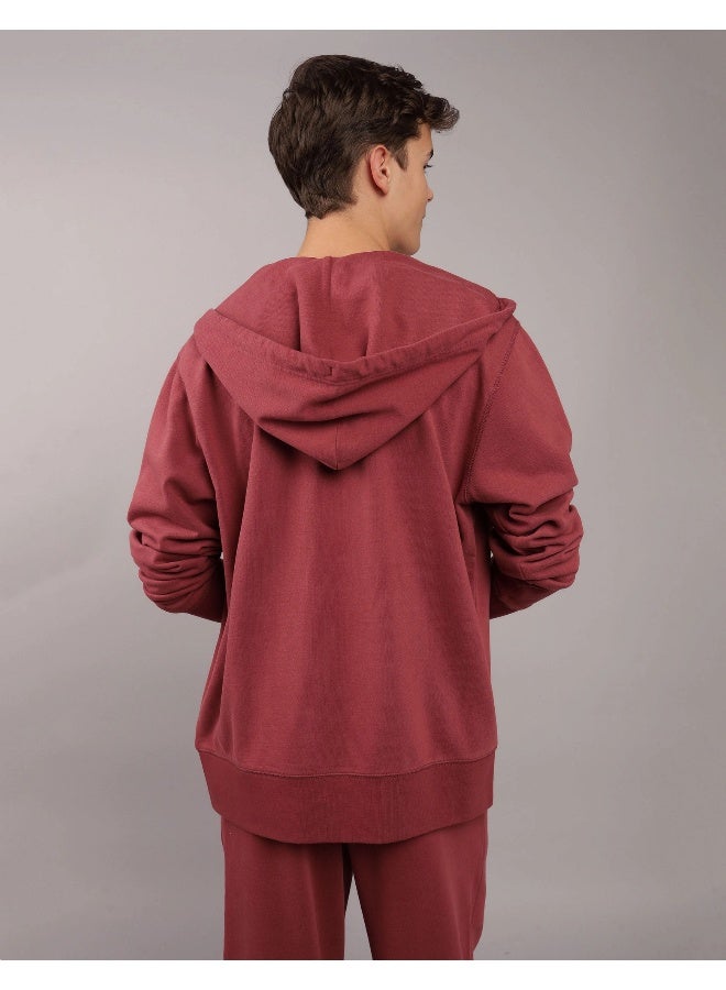 AE Logo Graphic Zip-Up Hoodie