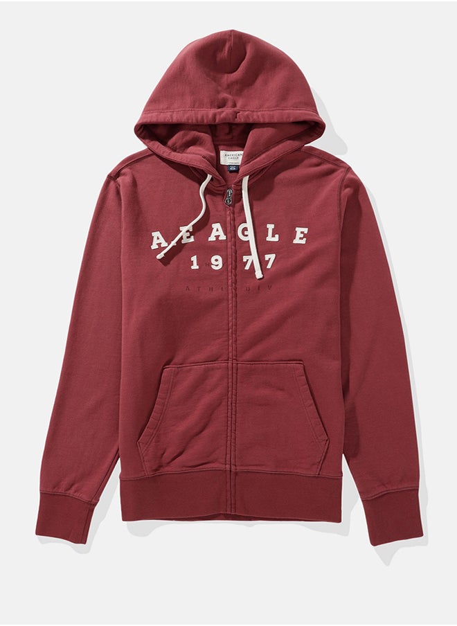 American Eagle - AE Logo Graphic Zip-Up Hoodie - Image 1