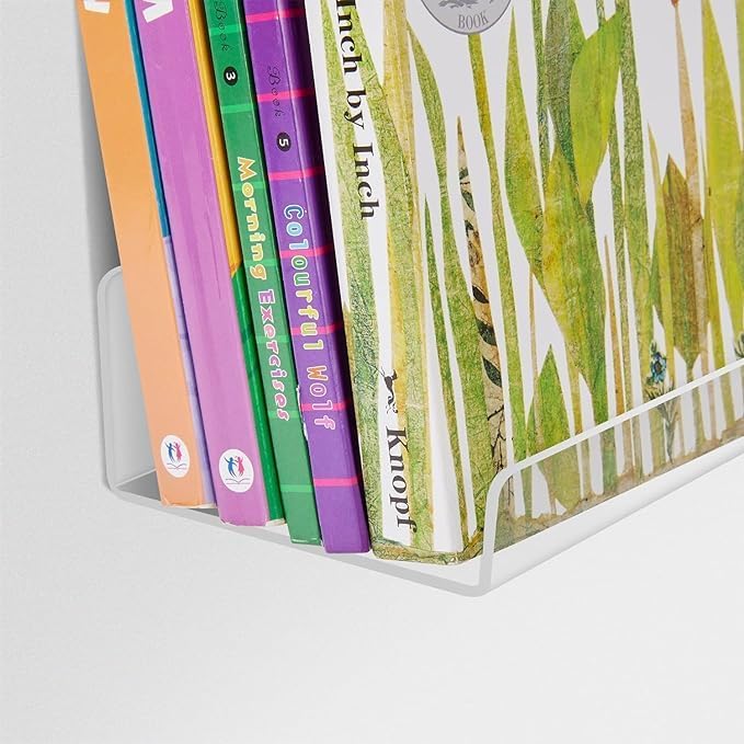 PRIBOX Acrylic Floating Shelves Clear WallMounted Shelves for Modern Home Decor Minimalist Storage Solution Durable Perfect for Displaying Books Photos and Plants 4 - Image 5