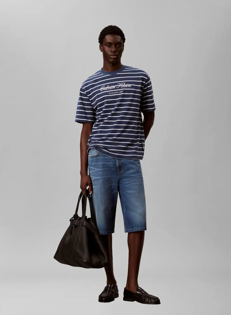 Calvin Klein Jeans Relaxed Cotton Piqué Stripe T-Shirt