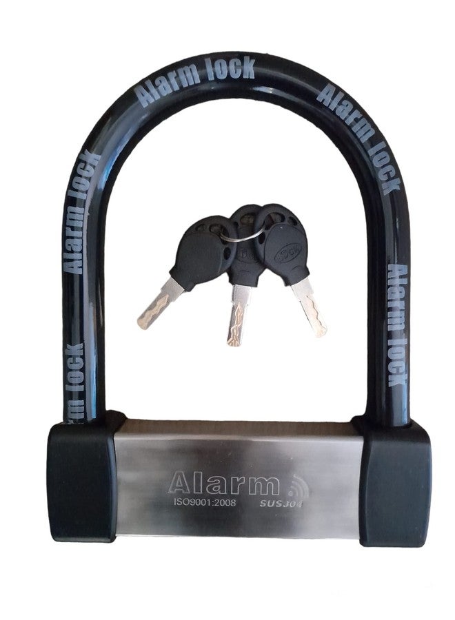 EnzZone Bike Locks Heavy Duty Anti Theft Alarm Bike U Lock 120db Fits Wide Tires, Fat Tire E-Bikes 20"x4" Wheels Scooters Motorcycles,16mm Stainless Steel Weather Proof 3 Keys, Spare Batteries - Image 1