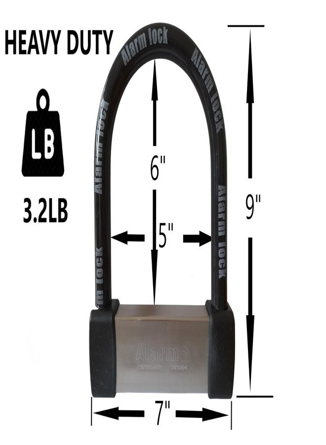 EnzZone Bike Locks Heavy Duty Anti Theft Alarm Bike U Lock 120db Fits Wide Tires, Fat Tire E-Bikes 20"x4" Wheels Scooters Motorcycles,16mm Stainless Steel Weather Proof 3 Keys, Spare Batteries - Image 4