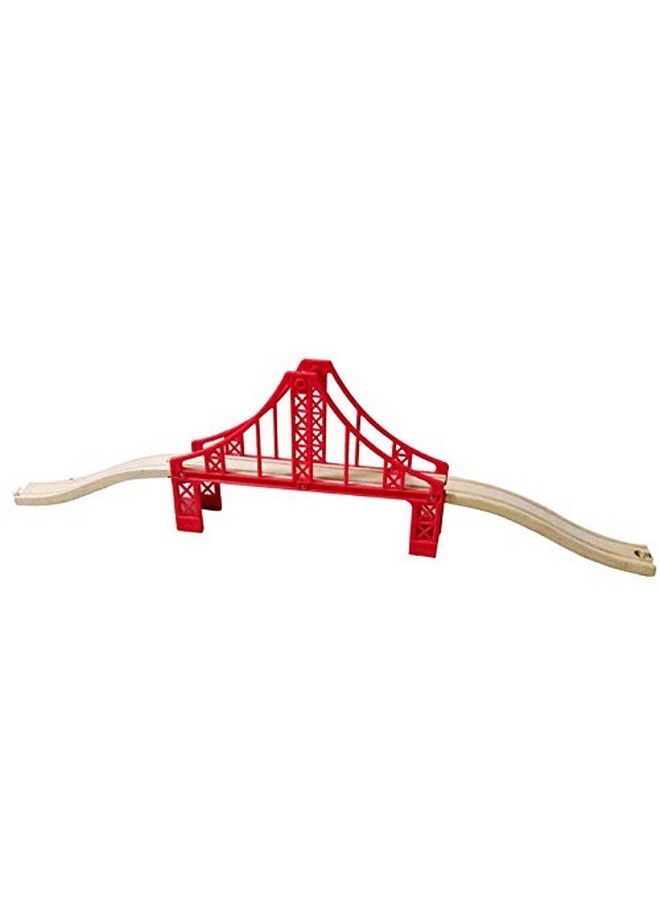 OrgMemory Wooden Train Tracks Orgmemory Wooden Train Bridge Suspension Bridge Brick Bridge Crossing Track Curved Track And Wooden Stop Track Compatible With All Major Brands - Image 4