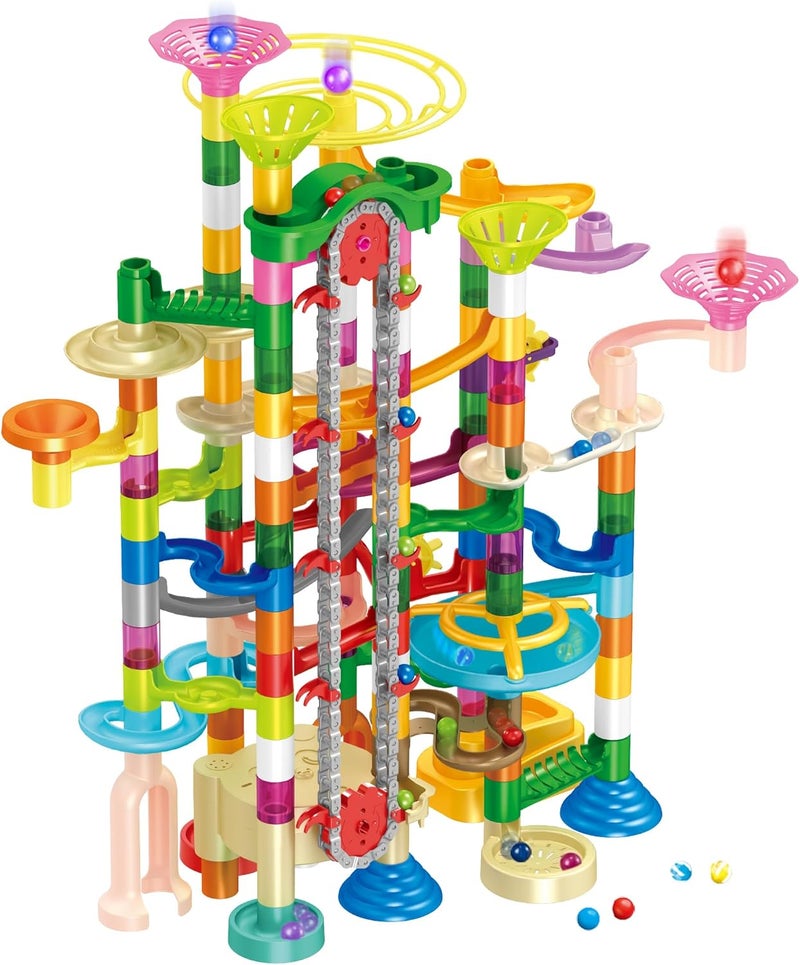 OASIAURA-Maze Track Game, 3D Building Blocks Toys，Educational STEM Toys，Equipped with Electric Elevator，Boys and Girls 3+，236Pcs - Image 1