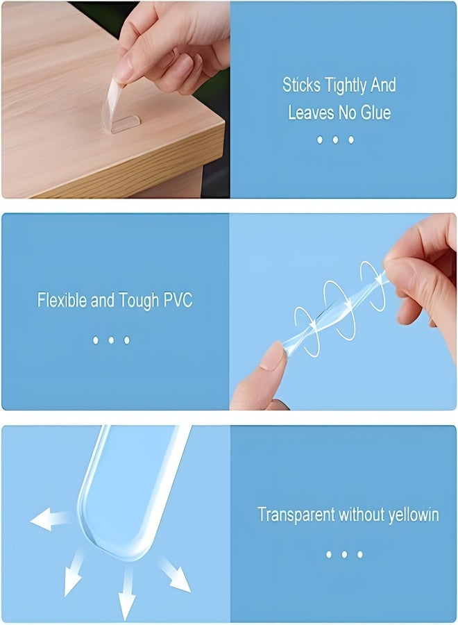 YOMITH Clear Rubber Silicone Strip Wall Protector, Cabinet Door Bumper, Furniture Drawer Safety Stopper, Car Anti Collision Bumper Guard (Pack of 20) - Image 4