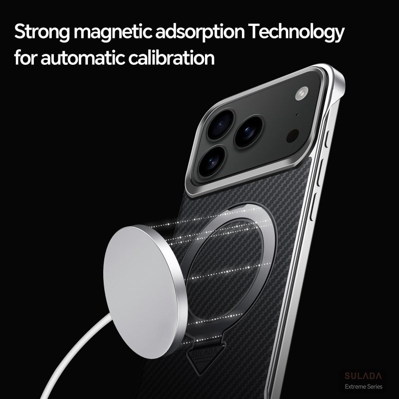 SULADA Magnetic for iPhone 17 Pro Max Case, with Metal Kickstand, Black - Image 5