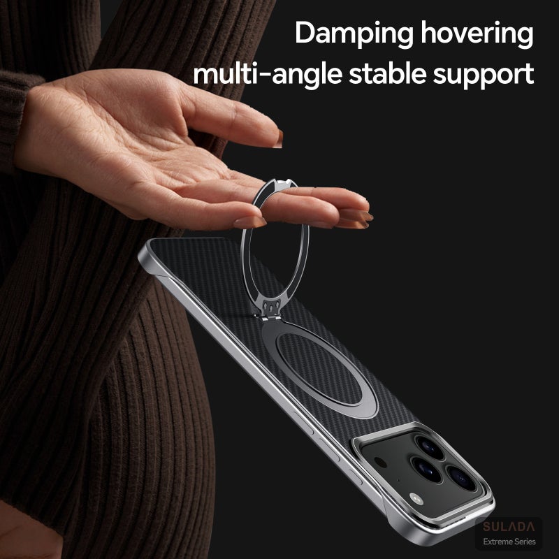 SULADA Magnetic for iPhone 17 Pro Max Case, with Metal Kickstand, Black - Image 3