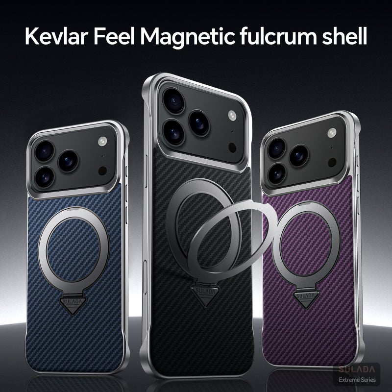 SULADA Magnetic for iPhone 17 Pro Max Case, with Metal Kickstand, Black - Image 2
