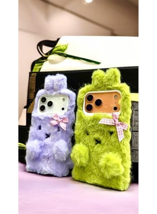 Razavi Store Plush Bow Rabbit 3D Phone Case – Shockproof Fluffy Cover - Image 5