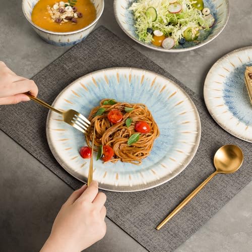 Miss Yip MissYip Melamine Dinnerware Set, 16 Piece for 4, Unbreakable Kitchen Plastic Plates and Bowls set, Indoor and Outdoor Use Tableware, BPA Free, Dishwasher Safe, Not Microwave, Not Oven(Blue) - Image 5