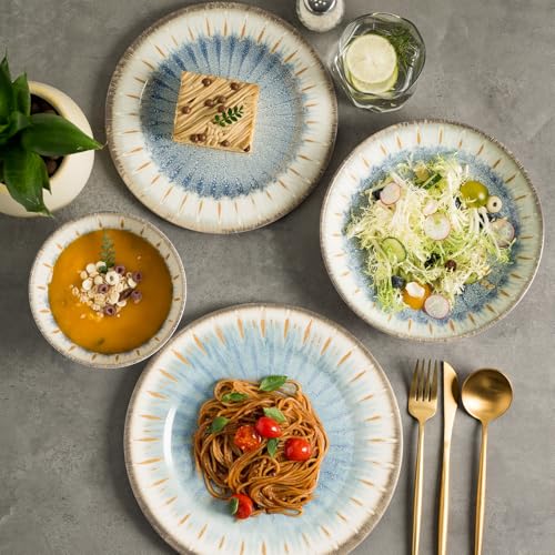 Miss Yip MissYip Melamine Dinnerware Set, 16 Piece for 4, Unbreakable Kitchen Plastic Plates and Bowls set, Indoor and Outdoor Use Tableware, BPA Free, Dishwasher Safe, Not Microwave, Not Oven(Blue) - Image 4