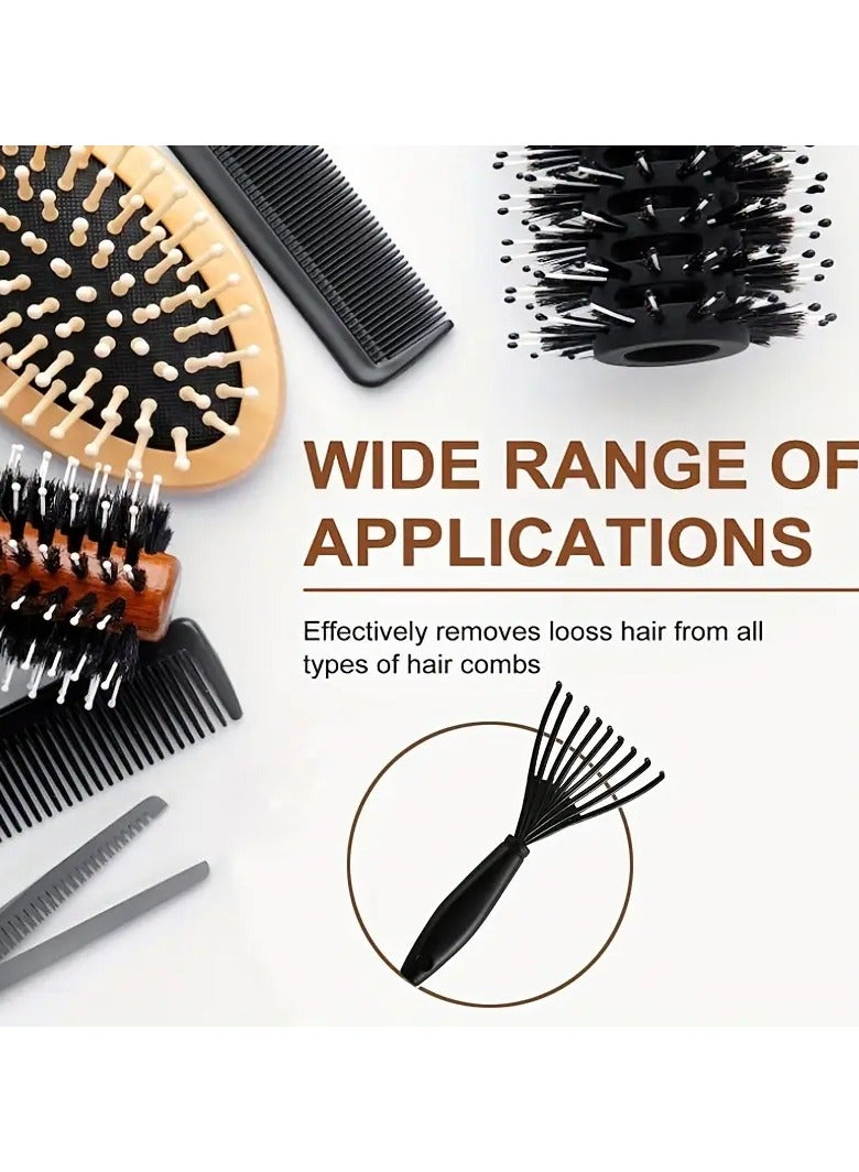Goolsky 2Pcs Hair Brush Cleaner Tool,Plastic Rake Hair Comb Cleaner Hair Dirt Remove Comb Brush Clean Tool for Home Salon Black - Image 2