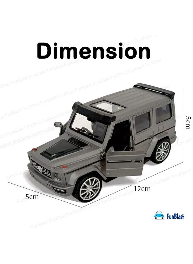 فنبلاست سيارة FunBlast Die Cast للأطفال - لعبة سيارة معدنية واقعية، سيارة ألعاب للأولاد، هدية عيد ميلاد للأولاد، سيارة سحب للخلف مع باب مفتوح مغلق، سيارة لعبة (رمادي) - Image 4