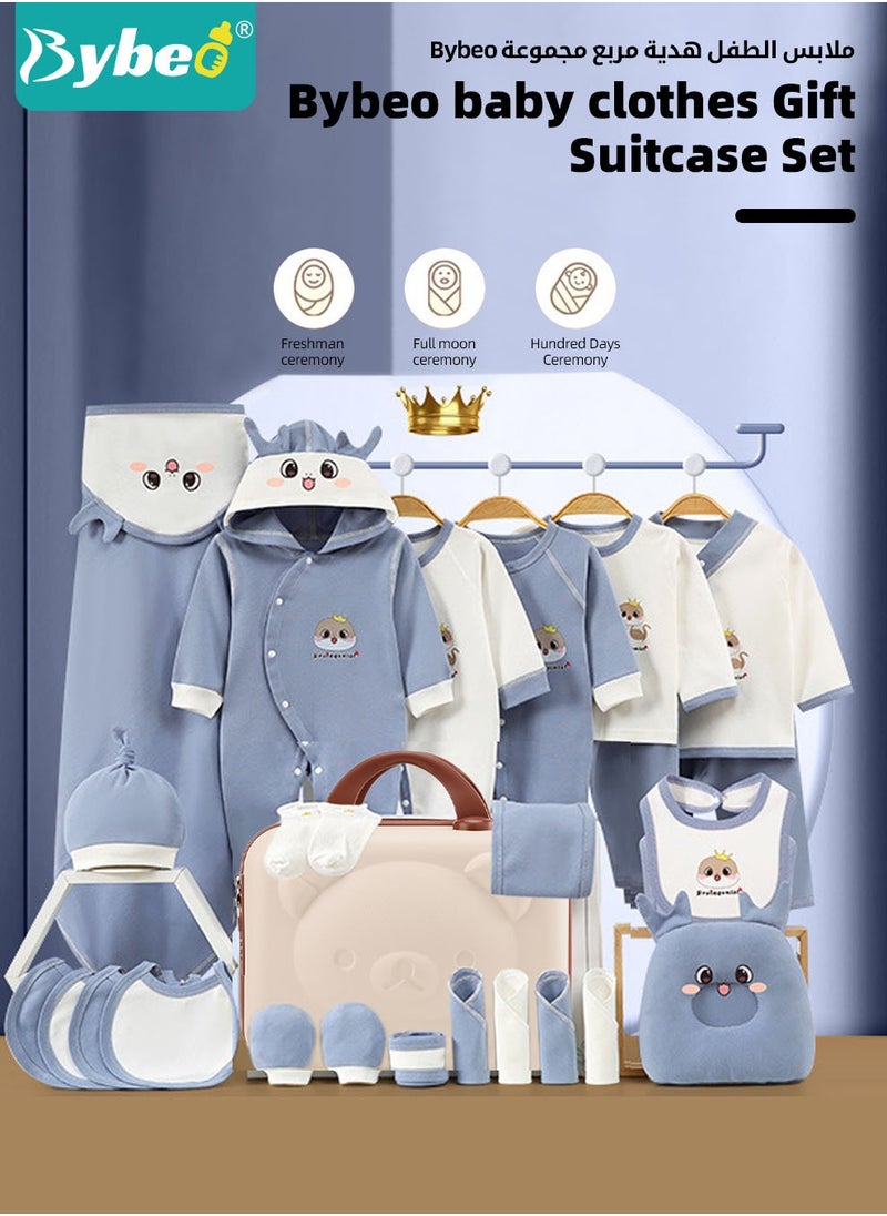 Bybeo 26PCS Newborn Baby Gifts Set, Newborn Layette Gift Set, Baby Clothes Accessories Set for Boys and Girls, Premium Cotton, Perfect Gift Box with Beautifully Suitcase for Spring Summer Autumn Winter  - Image 2