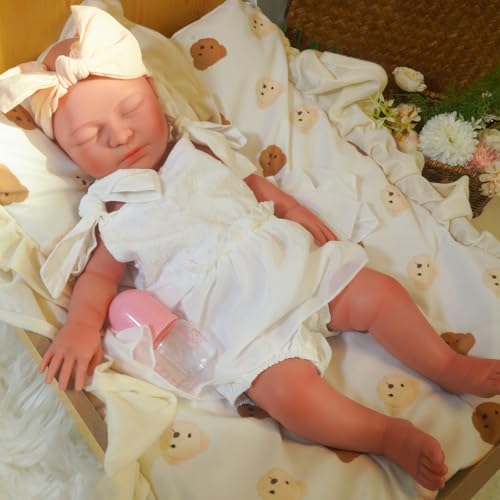 KUICEO Full Silicone Reborn Baby Dolls20in Realistic Newborn Anatomically Correct Girl with Realistic Blood Vessels and SkinSilicone Full Body Lifelike Babyfor Collectors 3Kidswith Gift Box - Image 5