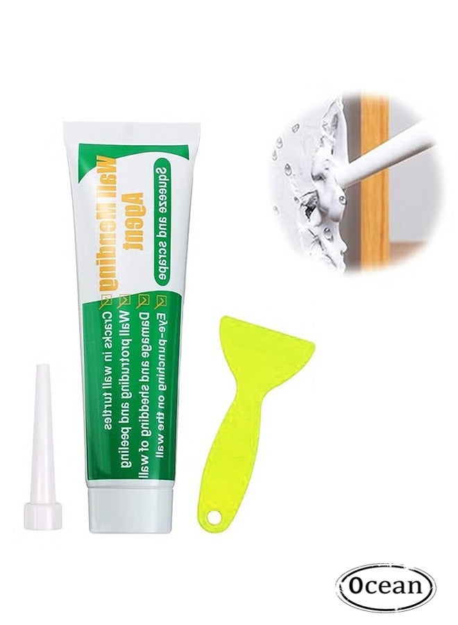 Wall Mending Agent Drywall Repair Kit, Spackle Wall Repair Patch Kit with Scraper, Wall Mending Agent Large Hole Drywall Patch, Easy to Fill Holes in Home Wall and Quick Repair Crack - Image 1