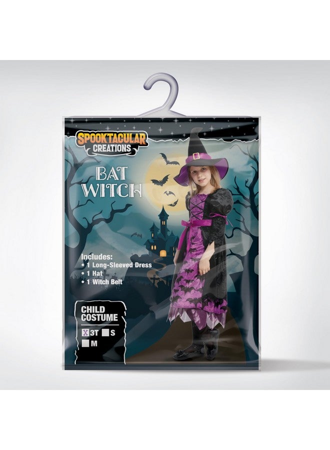 Spooktacular Creations Spooktacular Creations Witch Costume for Girls, Toddler Black Purple Dark Witch Print Dress with Hat Broom Belt for Kids Halloween Dress Up and Role Playing Parties, M  - Image 5