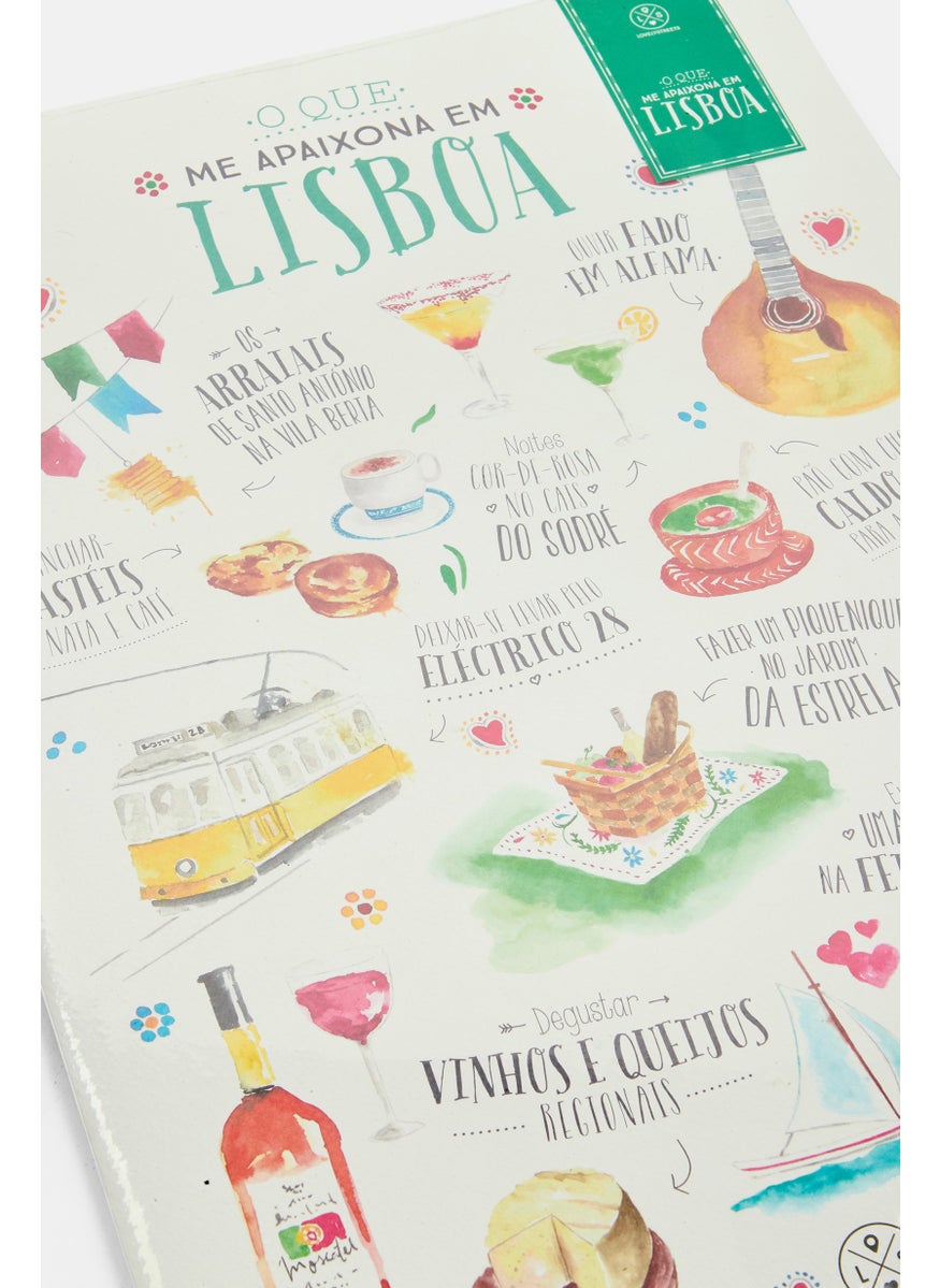 Lovely Streets I Fall In Love With Lisbon Wall Sticker 42 x 30 cm, White Combo  - Image 4