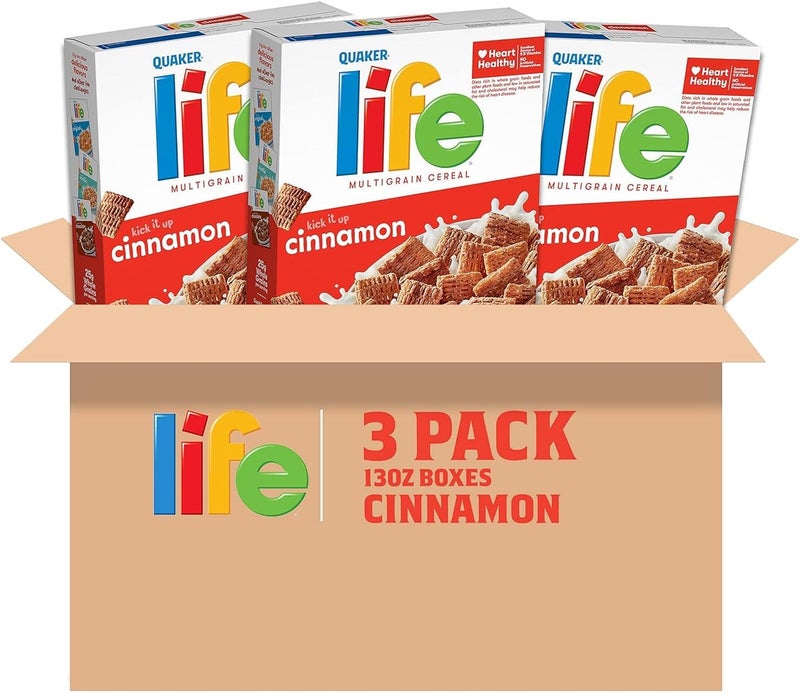 Quaker حبوب كويكر لايف متعددة الحبوب مع القرفة، 13 أونصة (عبوة من 3) - Image 4