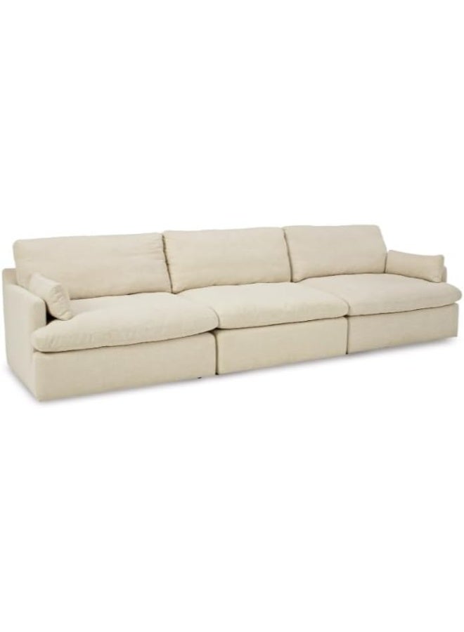 Comfynest Comfynest Contemporary 3-Seater Leather Sofa Set – Premium Comfort & Elegant Design for Modern Living Rooms (Beige) - Image 3