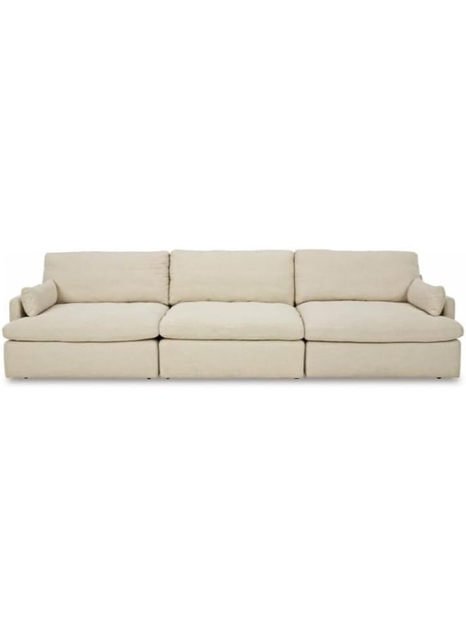 Comfynest Comfynest Contemporary 3-Seater Leather Sofa Set – Premium Comfort & Elegant Design for Modern Living Rooms (Beige) - Image 4