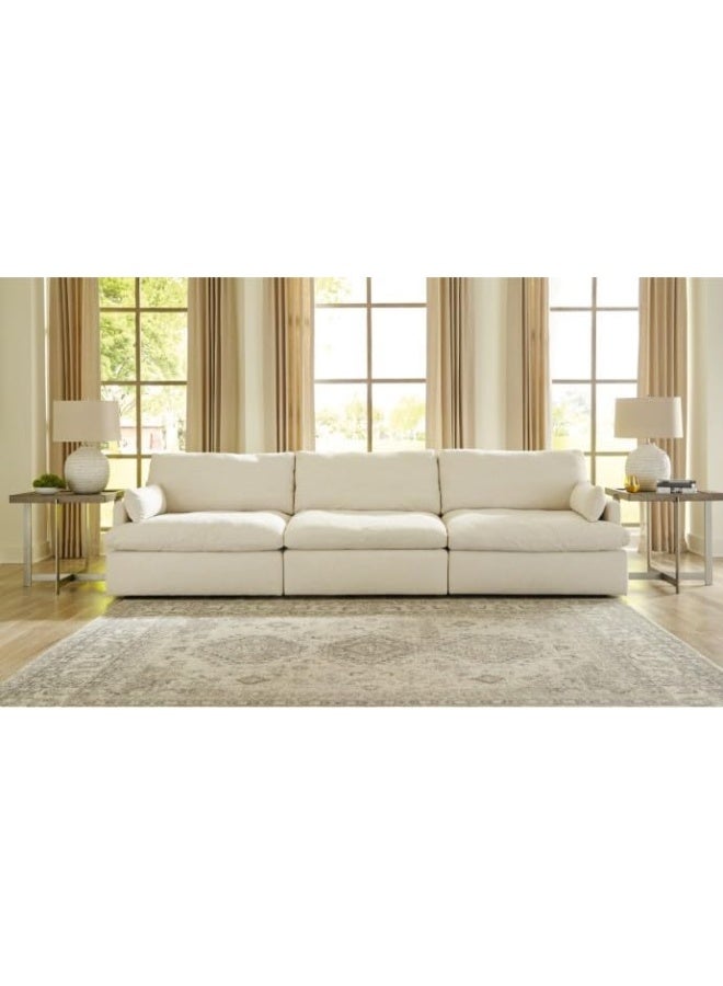 Comfynest Comfynest Contemporary 3-Seater Leather Sofa Set – Premium Comfort & Elegant Design for Modern Living Rooms (Beige) - Image 1