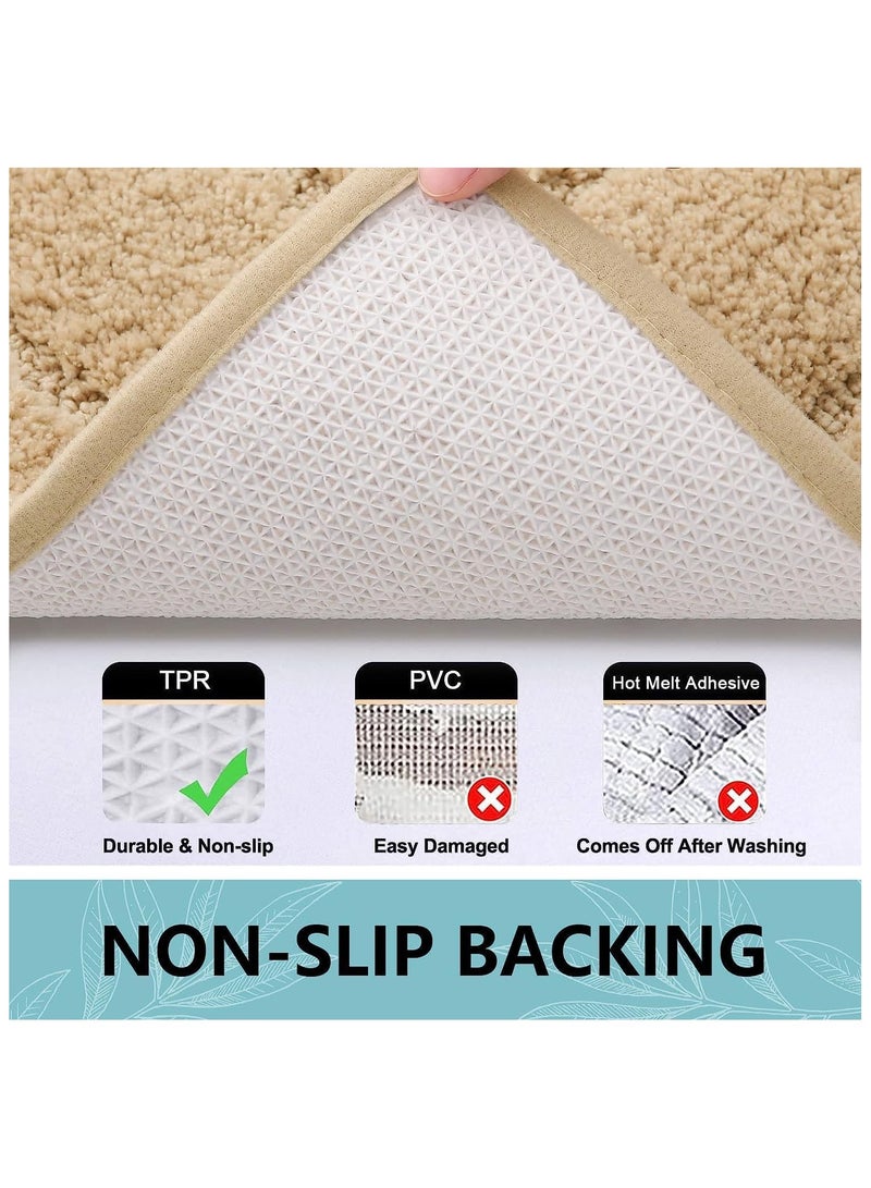 Soofam Bathroom Mat Set, Washable Bath Mats, Stain Resistant Thin Geometric Flocking Rug, Absorbent Bathroom Mat, Door Mat, Anti Slip Floor Mat for Bathroom And Entryway - Image 4