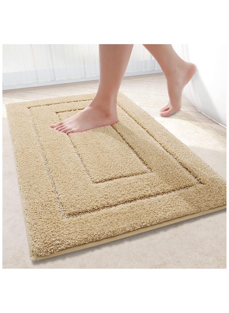 Soofam Bathroom Mat Set, Washable Bath Mats, Stain Resistant Thin Geometric Flocking Rug, Absorbent Bathroom Mat, Door Mat, Anti Slip Floor Mat for Bathroom And Entryway - Image 1