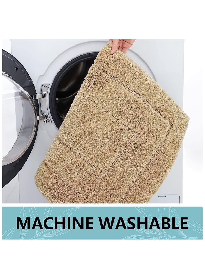 Soofam Bathroom Mat Set, Washable Bath Mats, Stain Resistant Thin Geometric Flocking Rug, Absorbent Bathroom Mat, Door Mat, Anti Slip Floor Mat for Bathroom And Entryway - Image 5