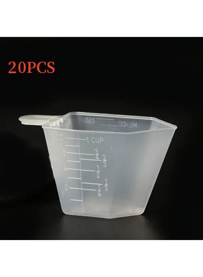 20pcs White 250ml 8oz Measuring Spoons Cups For Detergent Powder - Image 1