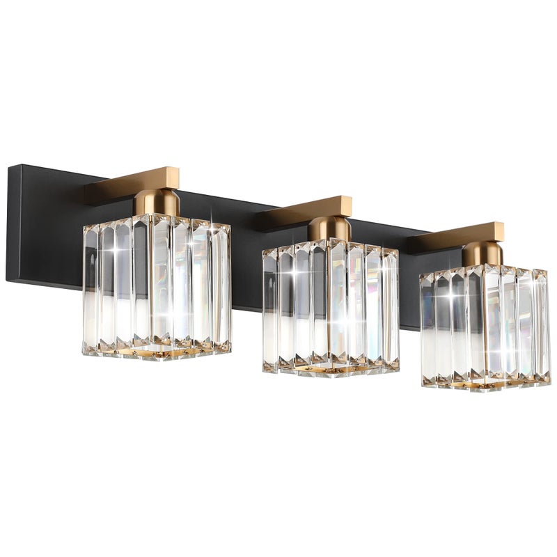 Aipsun Crystal Vanity Light Bathroom Lighting Fixtures 3 Light Modern Vanity Lighting Fixtures (Exclude Bulb) - Image 1