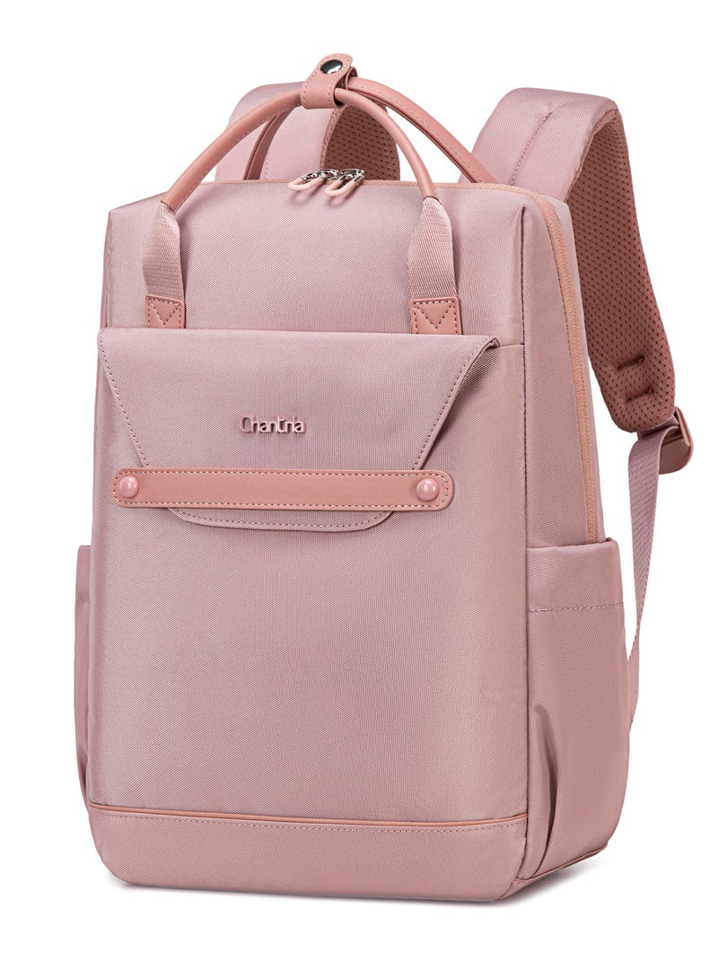 Chantria Casual Laptop Backpack for Women Water Resistant Multifunctional Polyester Daypack for Office/School/College/Travel, CB00618 - Pale Mauve - Image 2