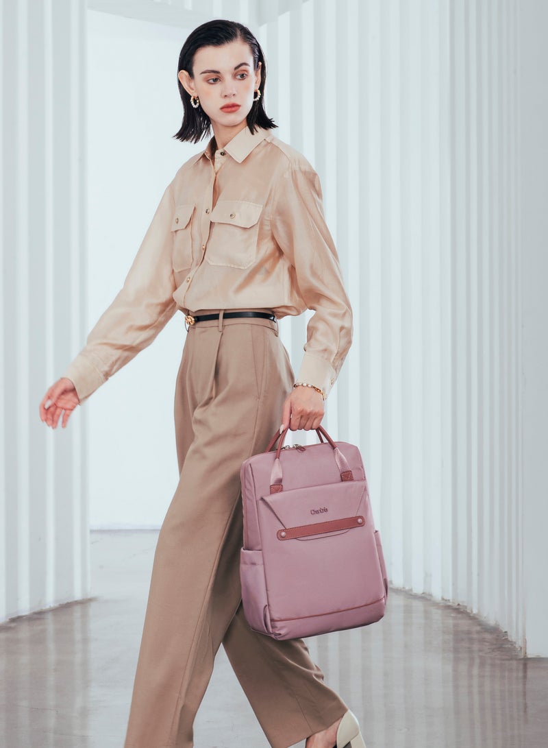 Chantria Casual Laptop Backpack for Women Water Resistant Multifunctional Polyester Daypack for Office/School/College/Travel, CB00618 - Pale Mauve - Image 4