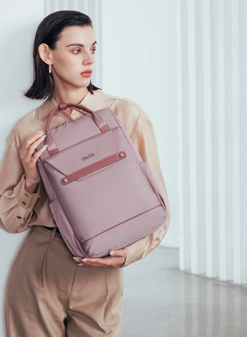Chantria Casual Laptop Backpack for Women Water Resistant Multifunctional Polyester Daypack for Office/School/College/Travel, CB00618, Pale Mauve
