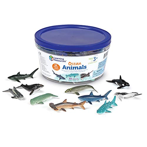 Learning Resources Ocean Animals 50 Pieces Ages 3 Toddler Learning Toys Perfect for Math Counters and Imaginative Play - Image 1