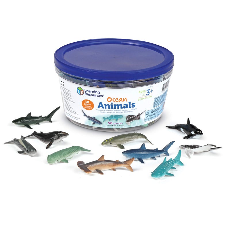 Learning Resources Ocean Animals 50 Pieces Ages 3 Toddler Learning Toys Perfect for Math Counters and Imaginative Play - Image 3