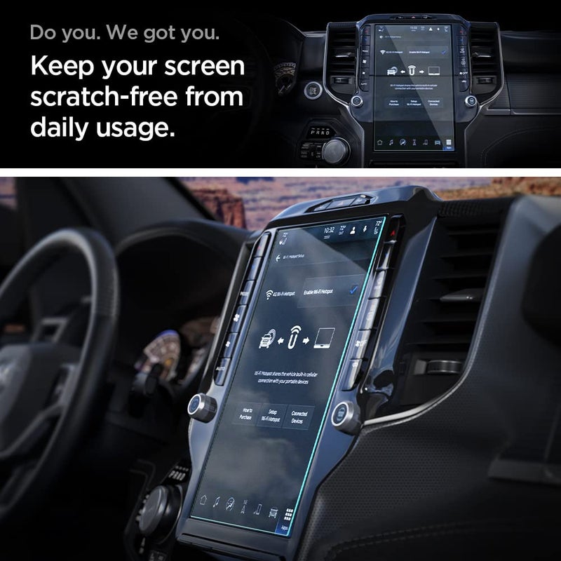 Spigen Tempered Glass Screen Protector [GlasTR Slim] designed for RAM 1500, 2500, 3500 (2025-2019) 12 inch Dashboard Touchscreen - Matte/Anti Fingerprint - Image 4