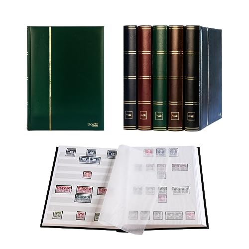 Prophila Collection ألبوم طوابع بروفيلا (جديد) 60 جانب أبيض، غلاف مخملي أخضر - Image 5