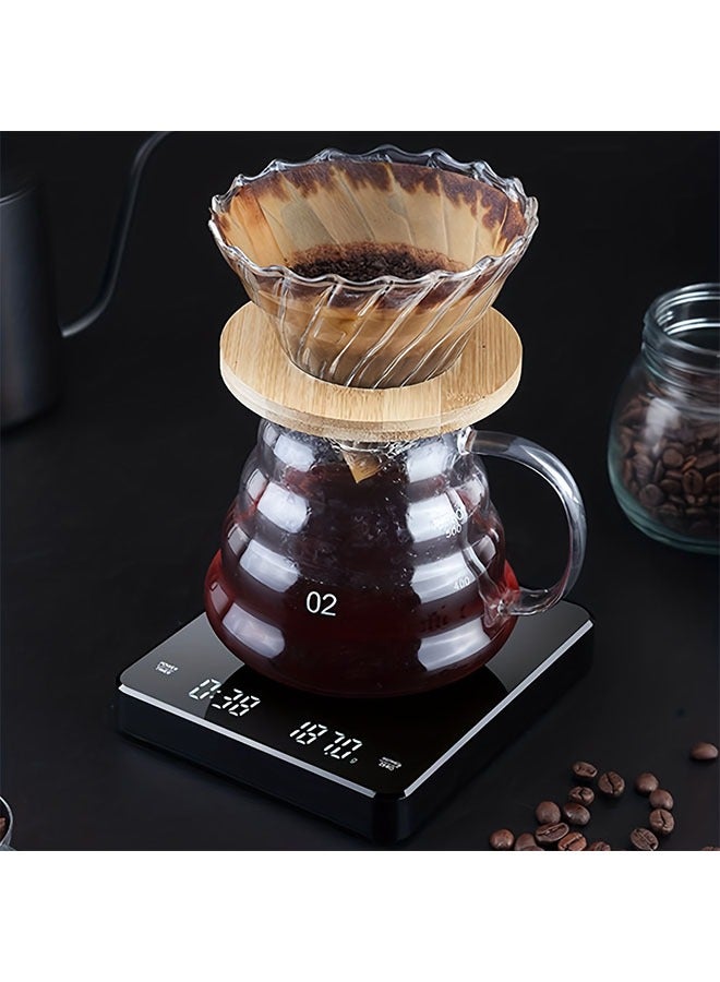 Digital Coffee Scale With Timer LED Screen Espresso, Weighing 0.1g High Precision Measures In Oz/ml/g Kitchen Scale
