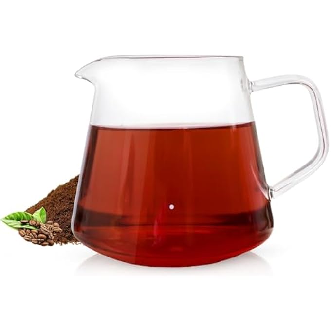 rayihni V60 Coffee Server  Heat Resistant Glass Pot  Pour Over Coffee Tea Server  Kettle Coffee Maker Teapot  Hand Drip Pour Over Coffee Maker 650Ml - Image 1