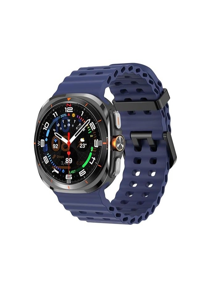 Rugged Band Compatible with Samsung Galaxy Watch 7 Ultra Band 47mm, Silicone Sport Strap for Samsung Galaxy Watch 7 Ultra - Blue