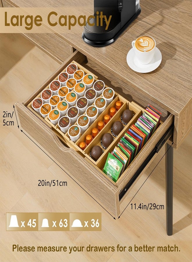 حامل كبسولات قهوة Kssiaz، حامل كبسولات K من الخيزران متوافق مع كبسولات Nespresso Vertuo، منظم أدراج لـ 25-45 كبسولة K لمحطة القهوة في المنزل والمكتب والمطبخ (خيزران) - Image 5