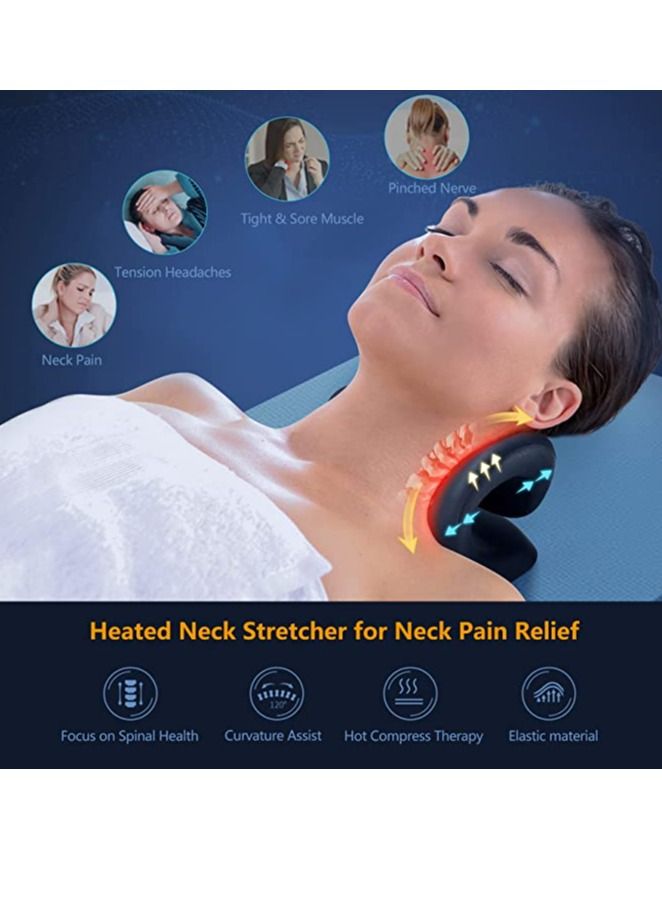 Cervical Traction Device Neck Hunchback Corrector With Graphene Heating Relaxation For Neck Pain Relief And Muscle Relaxation (Black) - Image 3