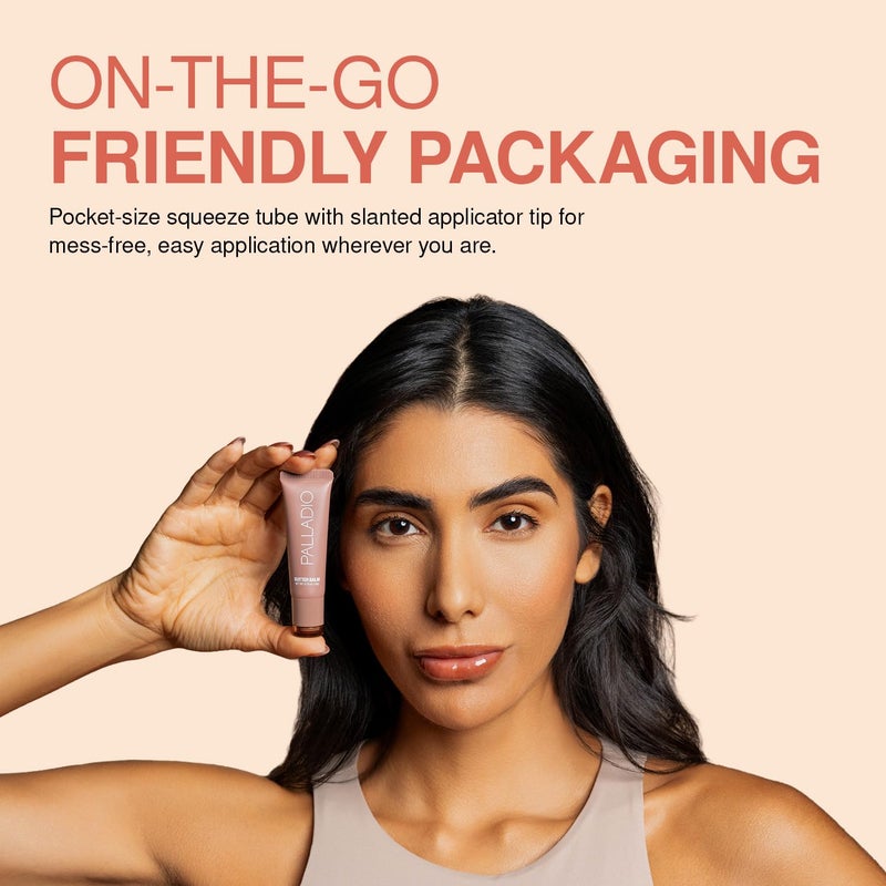 Palladio Butter Balm - Hydrating Lip Balm with Sheer Tint, Aloe, Peptides, Shea Butter, and Vegan Formulation for Instant Moisture, Shine, and Soothing Lip Care, Caramel Glazed - Image 4